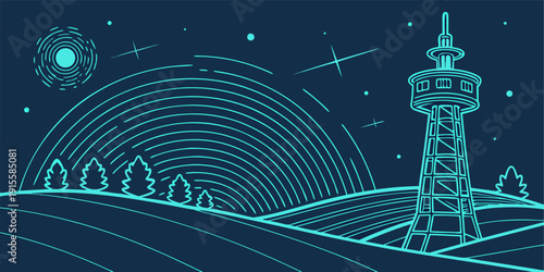 Artificial intelligence and digital network concept with glowing data lines, symbolizing modern internet communication systems.
