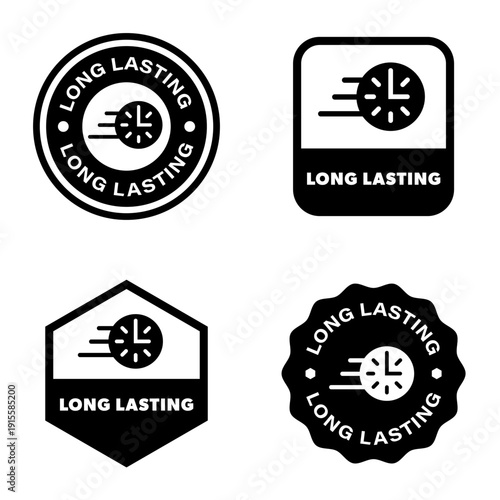Long Lasting - vector label with timer.