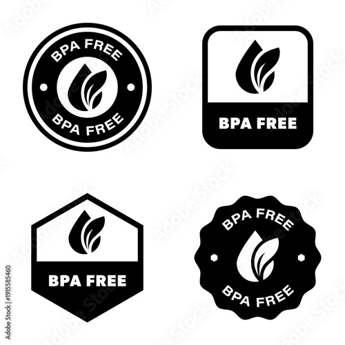 BPA free safe package - vector stickers.