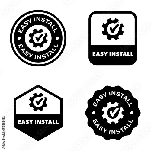 Easy Install - product feature label with icon.