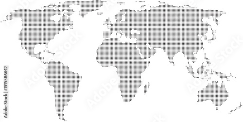 World map with highlighted continents and countries in grayscale