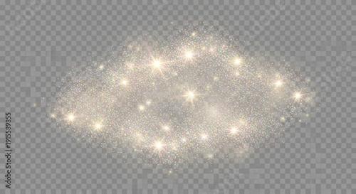 Sparkling light particles shine brightly in air