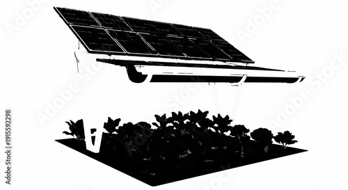 Sustainable urban farming with solar power provides clean energy for growing plants