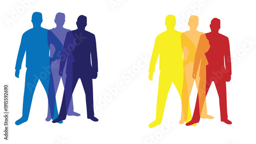 Colorful Figures of Successful Business People. Work and cooperation, partnership in sales activity vector art
