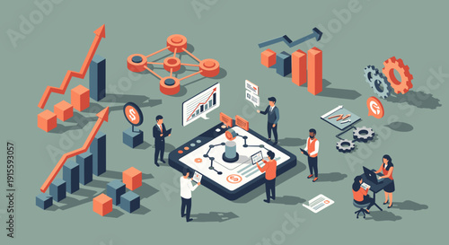 A modern illustration of upward growth, perfect for business presentations and marketing materials.