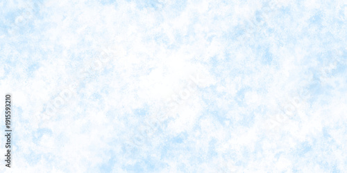 A beautiful blue abstract background featuring winter snowflakes and soft white clouds creates a festive Christmas holiday texture with frozen ice patterns and cold seasonal frost