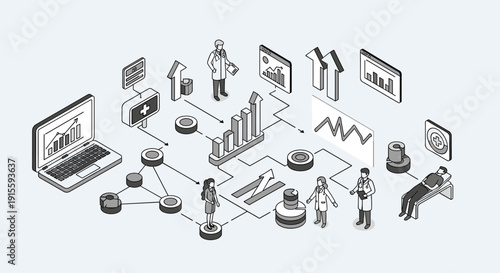 A sleek laptop showcasing a graph, symbolizing data analysis and productivity in a professional setting.