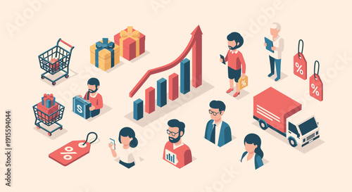 A minimalist illustration evokes simplicity and modern commerce, ideal for e-commerce websites.