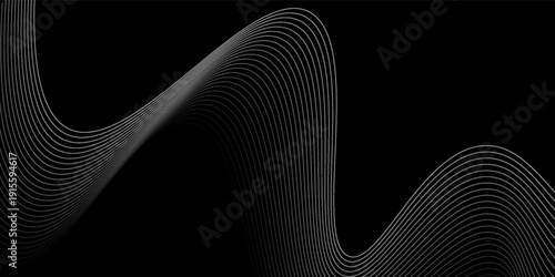 design of flowing lines and curves created against a dark background