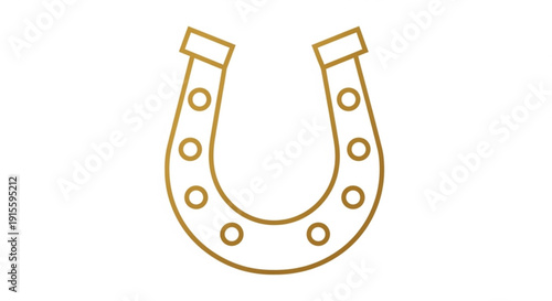 Golden horseshoe icon simple outline vector illustration representing luck and good fortune isolated on white background for design