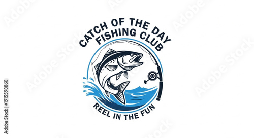 Fishing Club Logo Design Illustration.