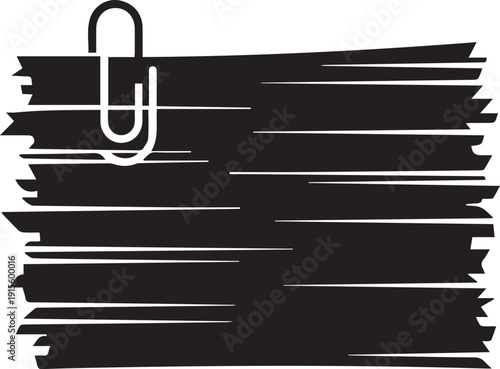 Document stack silhouette vector paper layers with paperclip illustration for office archives