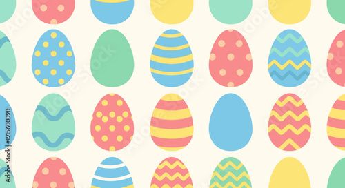 Colorful Easter Eggs with Various Patterns.