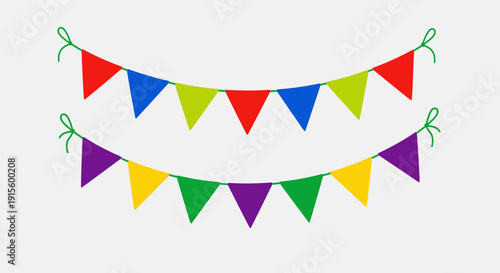 Colorful Party Bunting Flags Decoration.