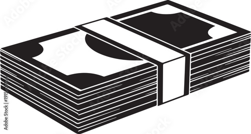 Large wad of paper money tied tightly symbolizing financial wealth business savings investment vector