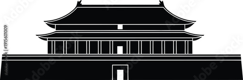 Silhouette of Tiananmen Gate, Forbidden City Landmark in Beijing China