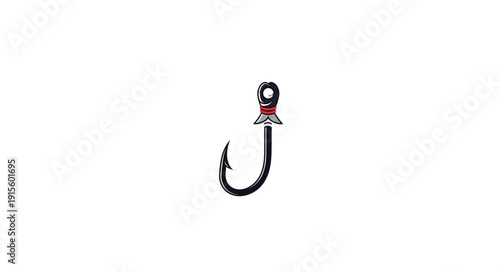 Fishing Hook with Red Lure.