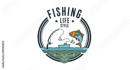 Fishing Life Style Logo Design.