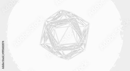 Intricate geometric wireframe polyhedron, abstract, complex structure