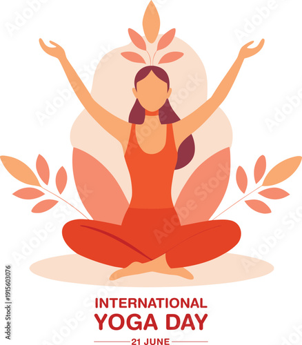 International yoga day illustration promoting wellness and mindfulness practices globally