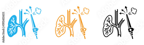 Anatomical illustrations of lungs and trachea