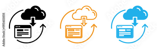 Cloud data synchronization icons