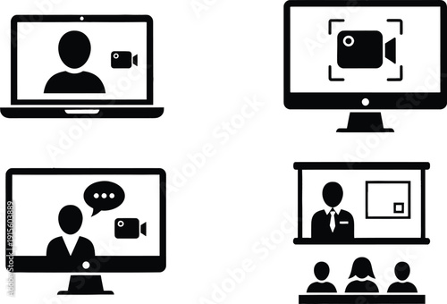 Remote work and video conferencing concept