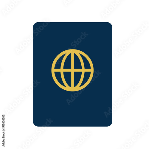 Professional Blue Passport Flat Design Vector Illustration - Minimalist International Travel Document Icon