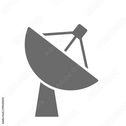 Modern Satellite Dish Flat Design Vector Illustration - Minimalist Telecommunication Signal Receiver Icon