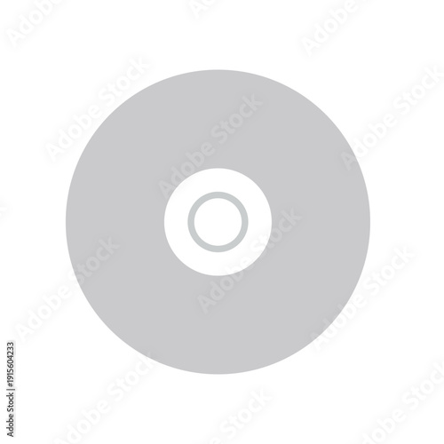 Compact Disc CD Flat Design Vector Illustration - Minimalist Digital Media Storage Icon