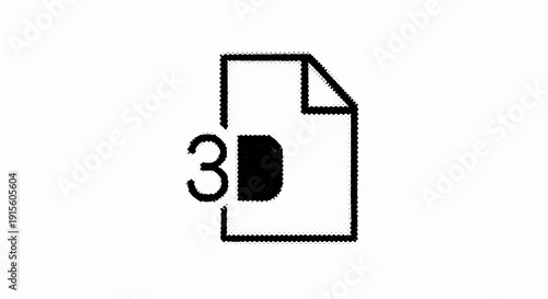 Icon representing a 3D file format document