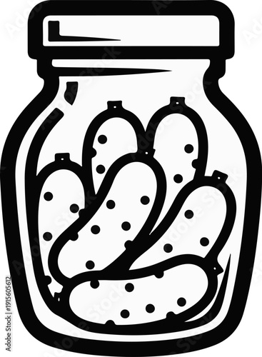 Icon of pickled cucumbers in a jar with a lid