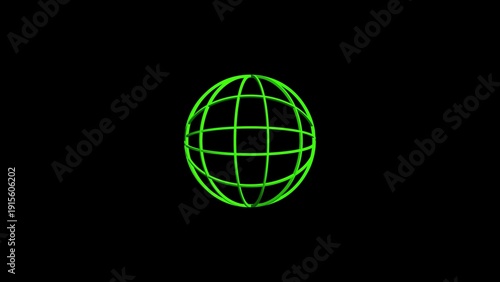 Green globe on black background