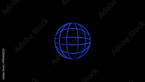 Blue globe on black background