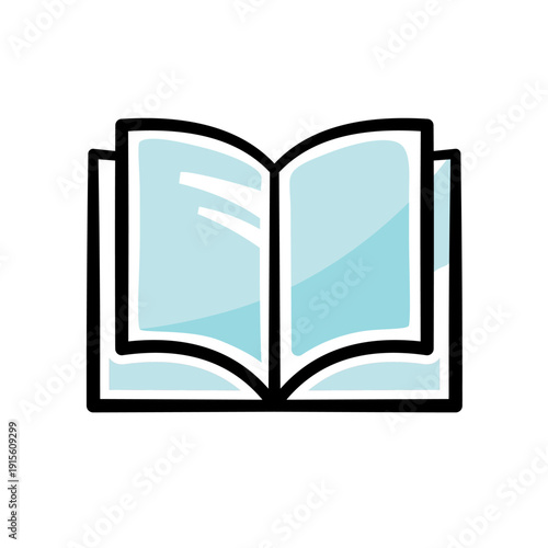 Open book with blue pages, vector icon