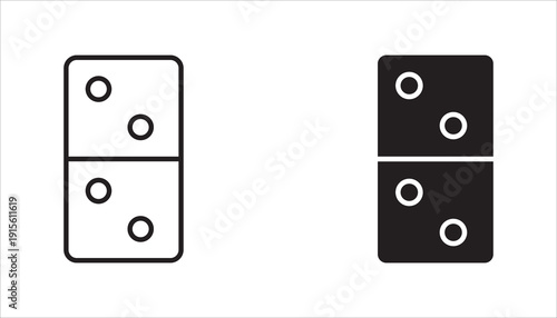 Dominoes icon set,  Flat trendy vector dominoes symbol. Use for web and mobile. Eps 10 vector illustration.
