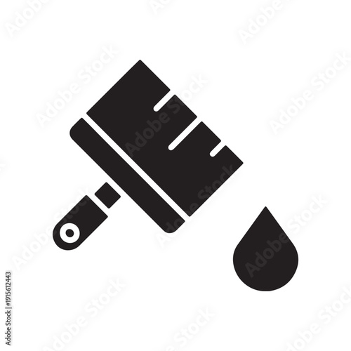 Painter Using Roller with Water Droplet Icon