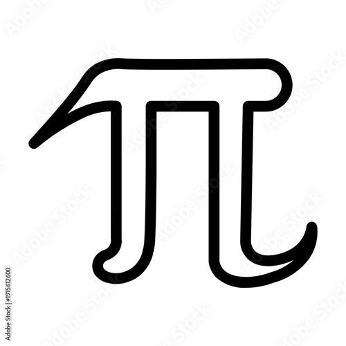 Pi Mathematical Constantl line icon