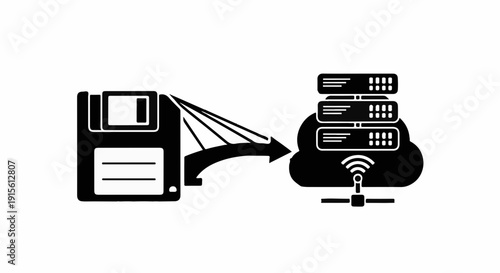 Floppy disk transferring data to cloud servers with wireless connection