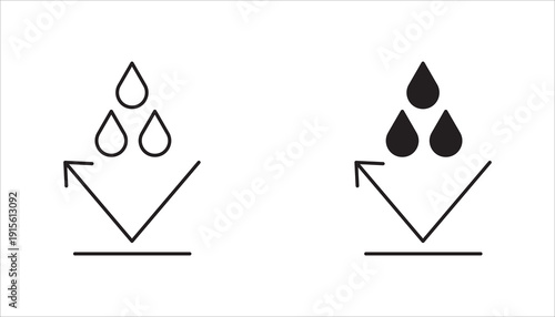 Water repellent surface line icon set,  Waterproof symbol concept isolated on white background. Vector illustration