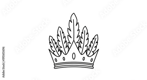 Elegant feather crown illustration a regal symbol of royalty and luxury perfect for branding and design projects