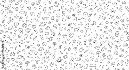 Adobe Illustrator Artwork. cute hand drawn doodle vector set, love, Natural , firework, cloud, weather, rainbow, snow, heart and creative design vector collection.