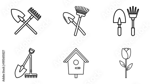 Gardening tools and symbols