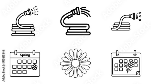 Simple line icons for planning and organization