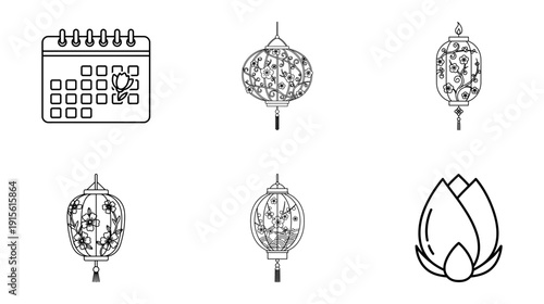 Decorative pendant icons and calendar