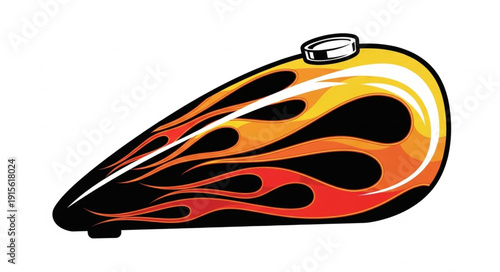Flame Design Motorcycle Gas Tank.