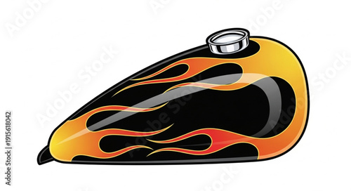 Flame Design Motorcycle Gas Tank.