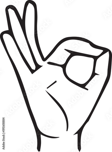 Hand gesture sign for agreement or approval vector illustration.