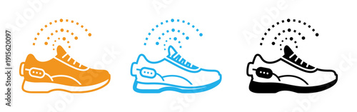 Colorful sneaker illustrations with sweat droplets