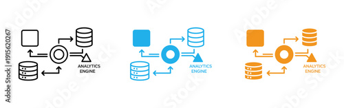 Data flow and analytics engine diagrams